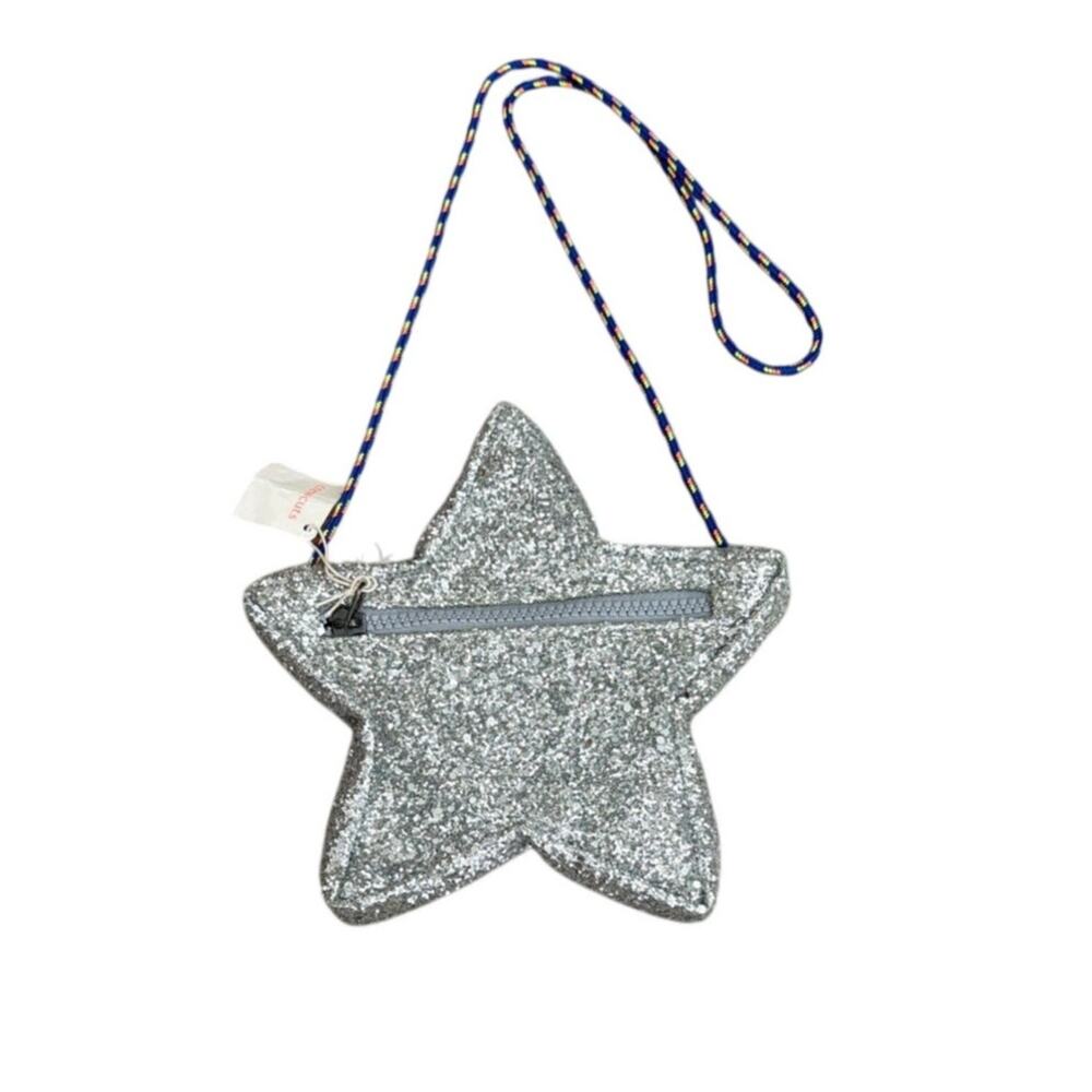 crewcuts J.crew girls silver glitter star shaped bag new with tags